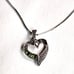 Vintage New Designer Marcasite Sterling Silver Heart Pendant 18 Necklace