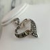 Vintage New Designer Marcasite Sterling Silver Heart Pendant 18 Necklace