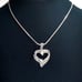 Vintage New Designer Marcasite Sterling Silver Heart Pendant 18 Necklace