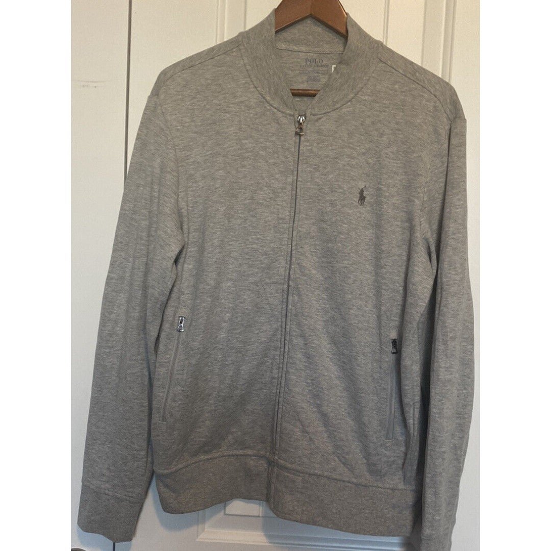 Polo Ralph Lauren Performance Track Jacket Men's Medium Gray Full Zip Pony Logo