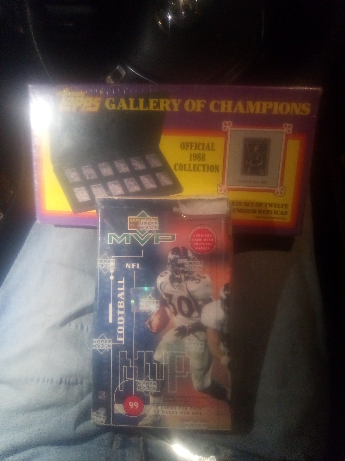 Factory sealed MVP upper Deck football cards and tops 1988 12 aluminum baseball