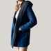Marine Layer Wren Hooded Coat Laser Cut Navy Charcoal Oversized Fit Cozy Sweater