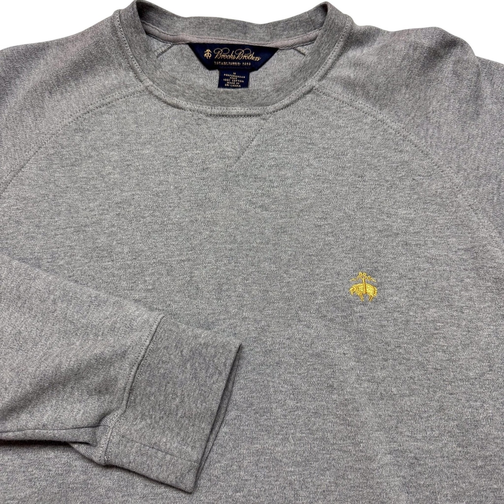 Brooks Brothers Sweatshirt Mens Medium Gray Performance Crewneck Golden Fleece