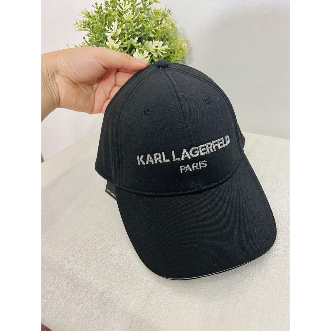 Karl Lagerfeld Paris Black Logo Baseball Cap – Adjustable NWT