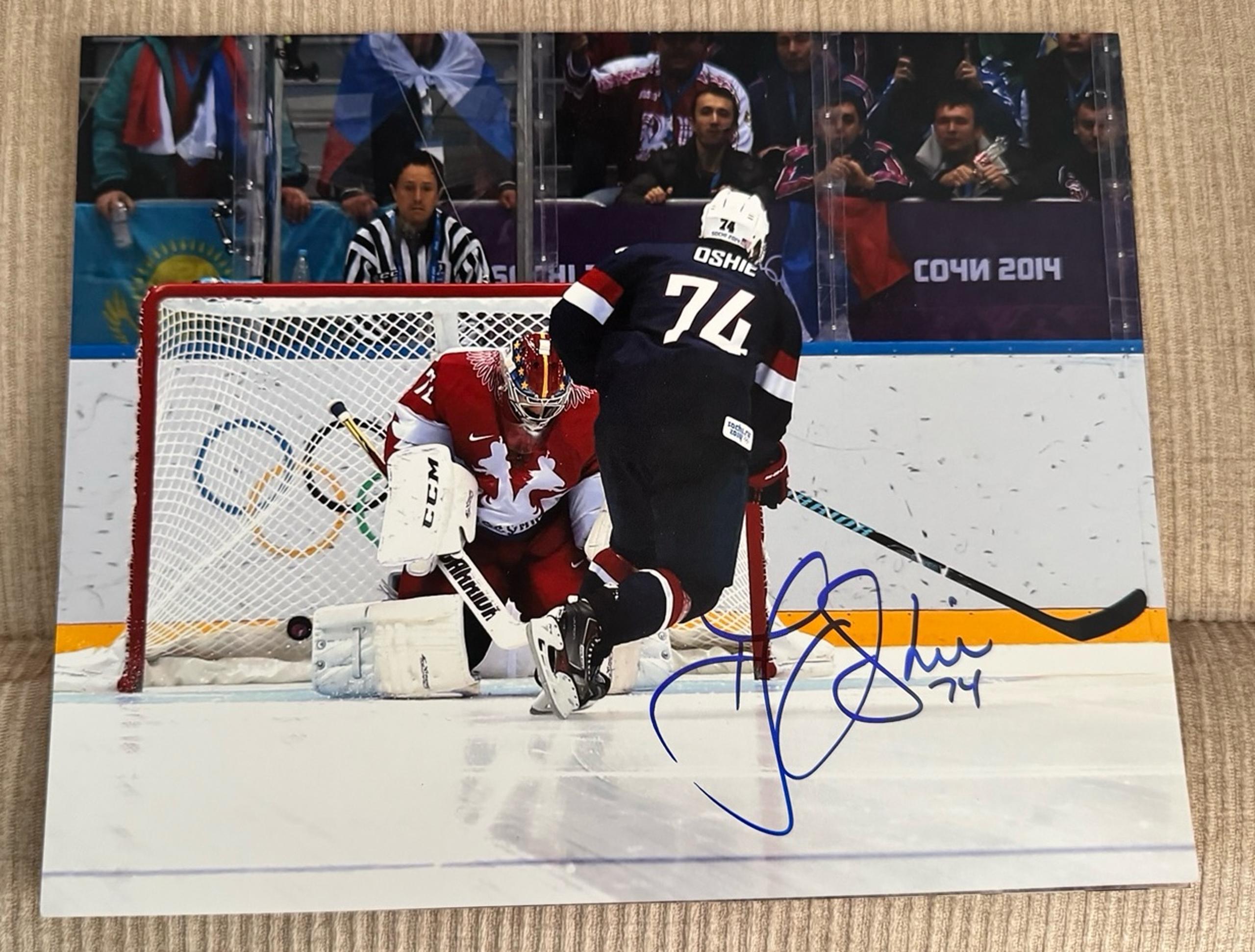 TJ Oshie Signed USA Olympics 8x10