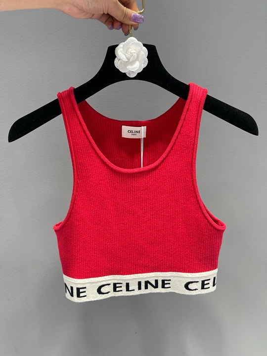 Celine CELINE SPORTS BRA IN ATHLETIC KNIT RED
