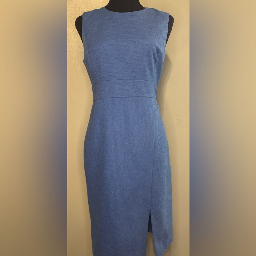 Ann Taylor Tweed Sheath Dress Ocean Blue Size 2