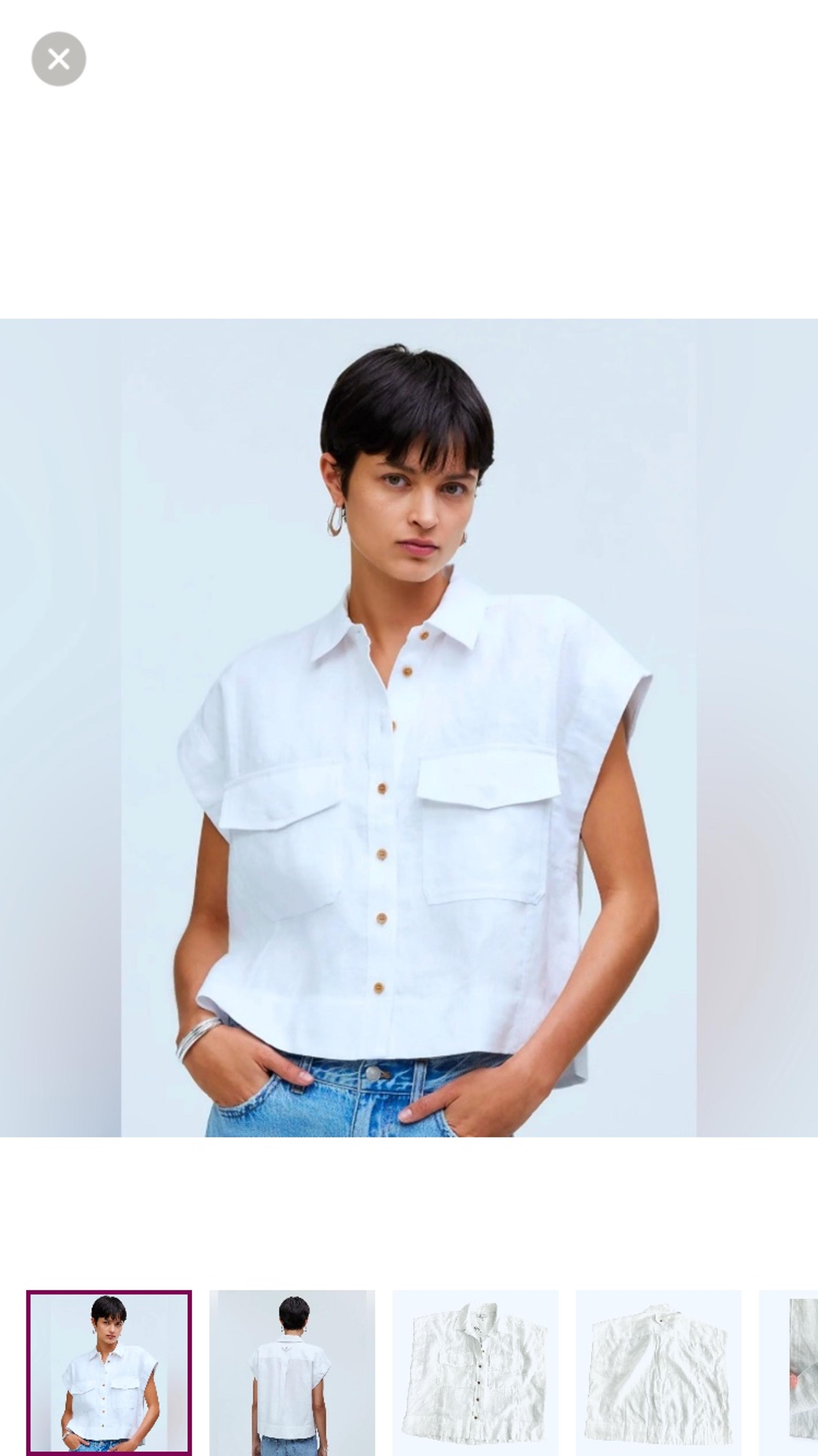 Madewell Womens White linen button down