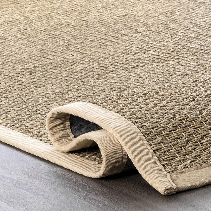 2' 6 x 4' Beige Elijah Farmhouse Seagrass Area Rug A21