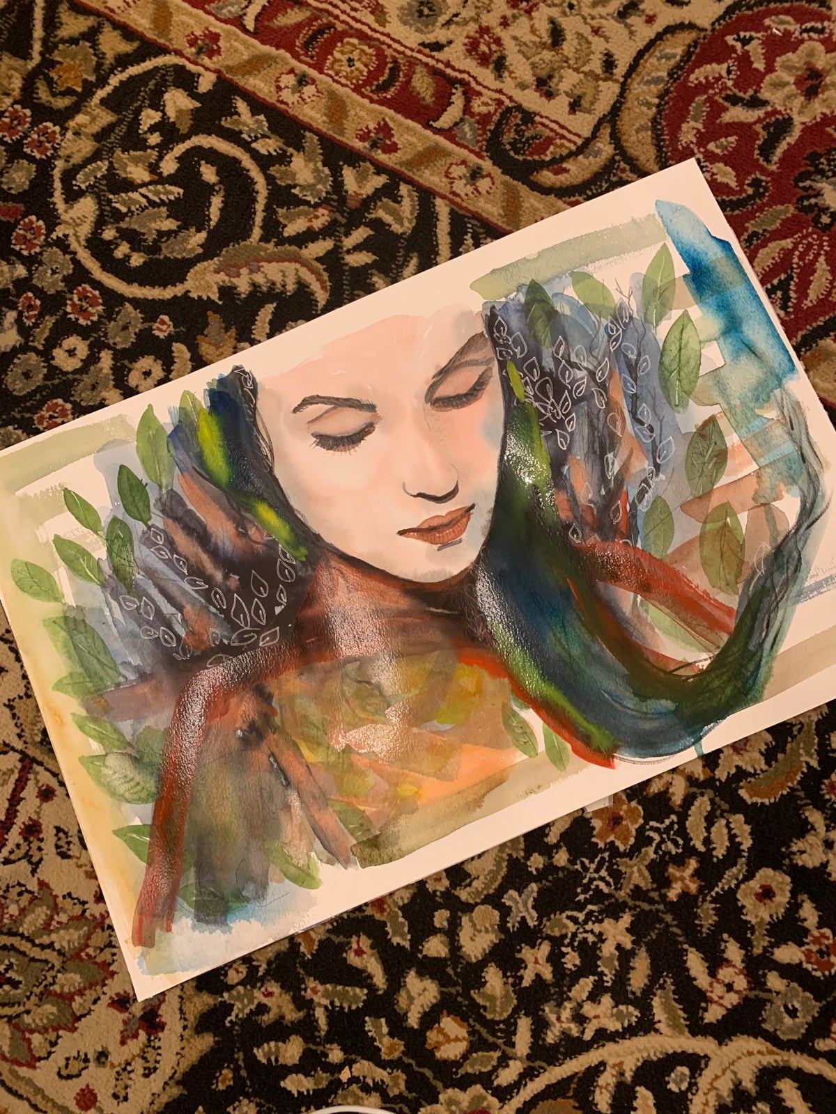 “Leaf storm” watercolor painting.