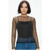 Size Small SEXY BLACK MESH SHEER EMBELLISHED GOLD STUD TOP Dressy Evening Club