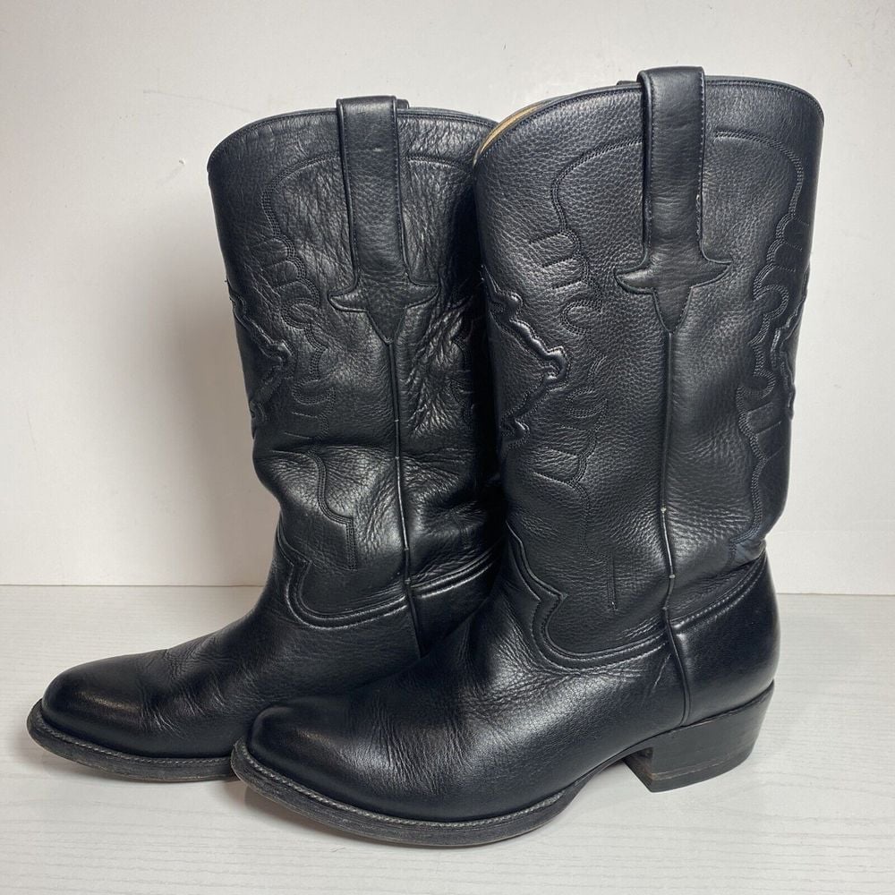 Gavel Santino Bullhide Cowboy Boots Black Mens Size 8