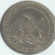 1857 US Mint 50c Seated Liberty Silver 50c ANACS AU Det/Net EF45 Civil War Era!!