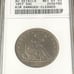 1857 US Mint 50c Seated Liberty Silver 50c ANACS AU Det/Net EF45 Civil War Era!!