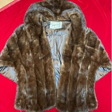 Vintage Jarvurek Mink Fur Cape Dark chocolate Brown