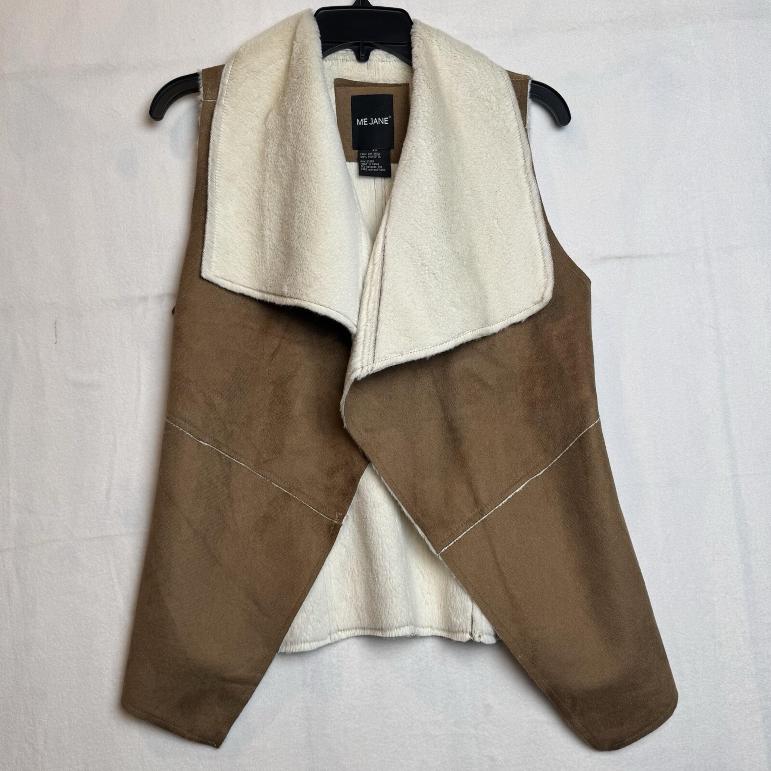 Me Jane Faux Leather Vest Fur Lined Size XS