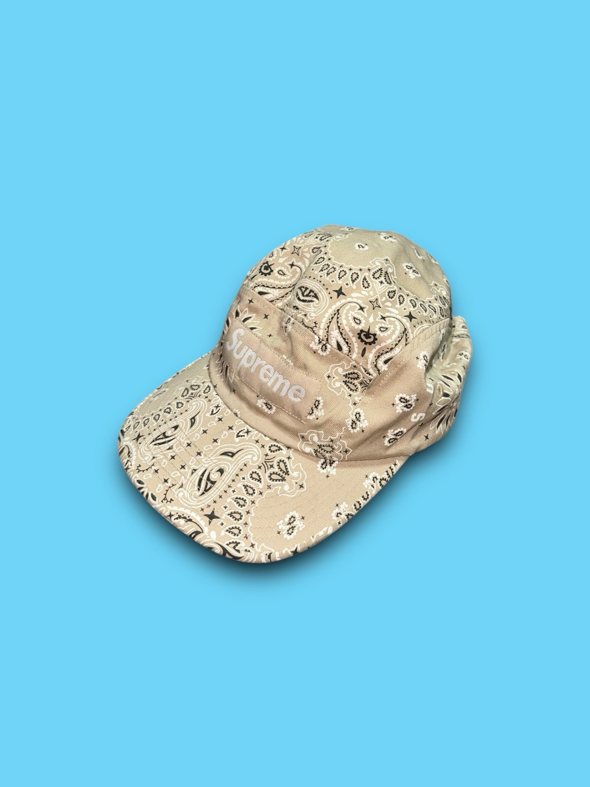 Supreme Bandana Camp Hat Paisley Beige SS21
