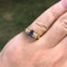 Vintage Blue Marquise Gold Ring 6.25