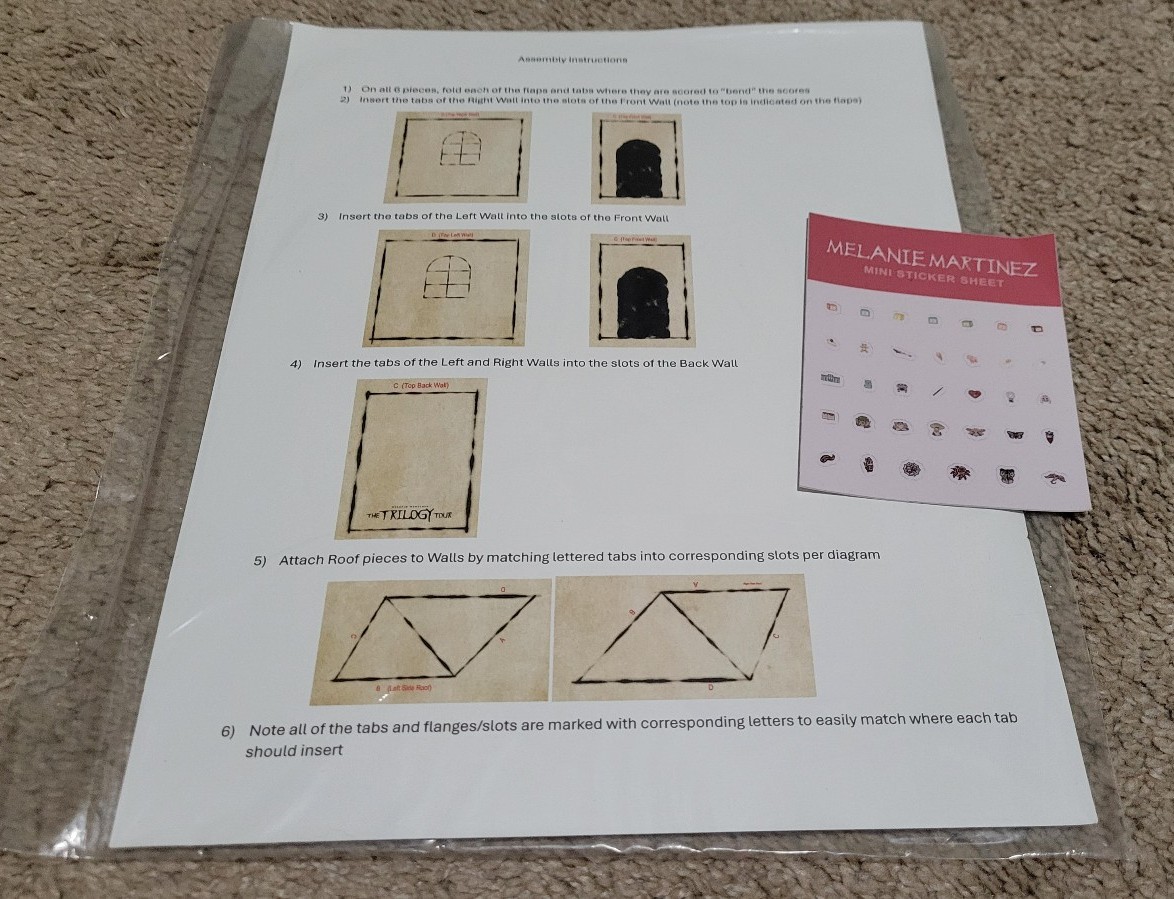 Melanie Martinez - Trilogy Tour VIP Lounge Dollhouse Craft & Sticker Sheet!