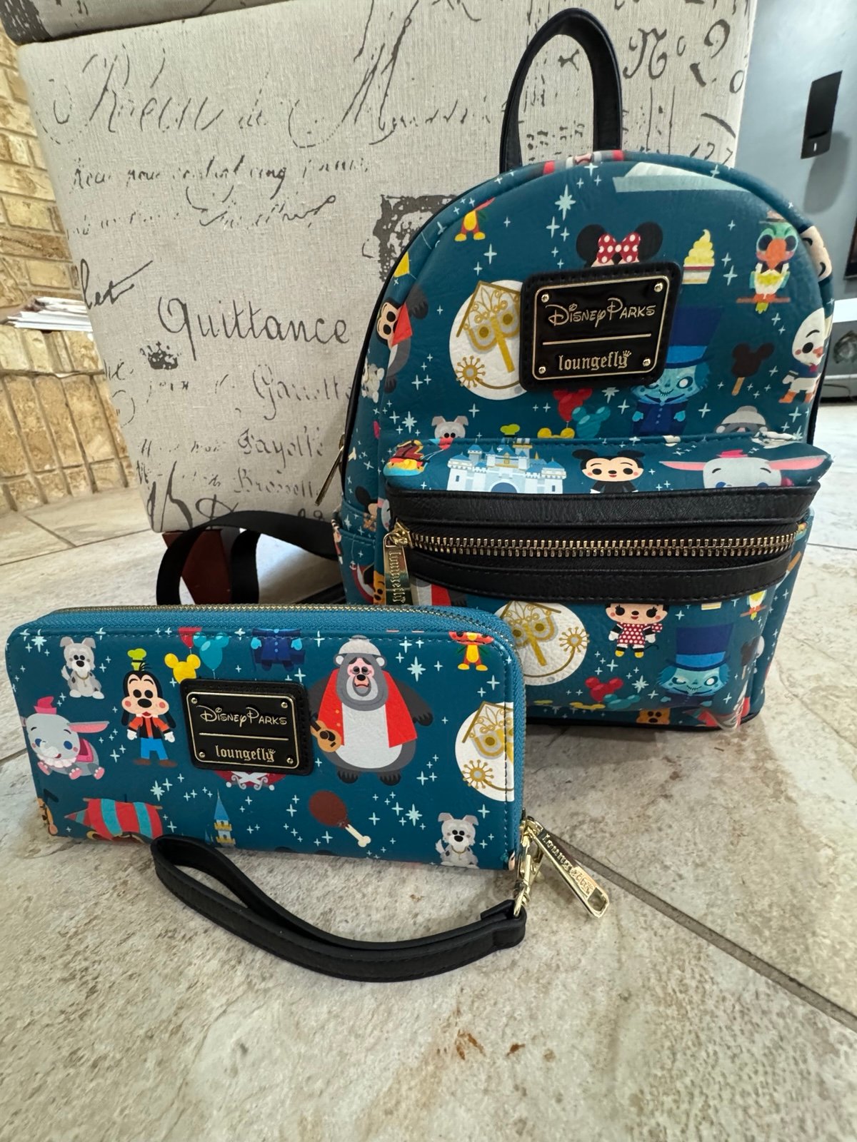 Loungefly Disney Parks Magic Kingdom Park Icons And Attractions Mini Backpack And Wallet