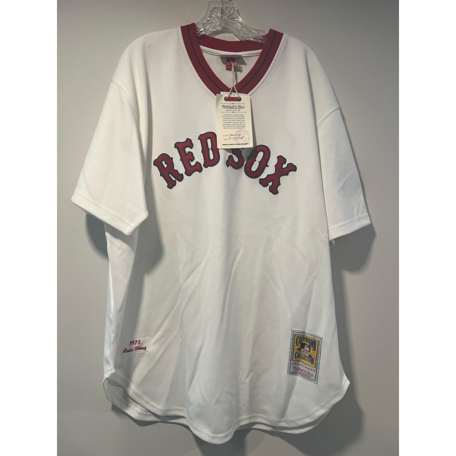 NWT Mitchell & Ness 1975 Luis Tiant Boston Red Sox Jersey #23 Sz 52 (XXL)