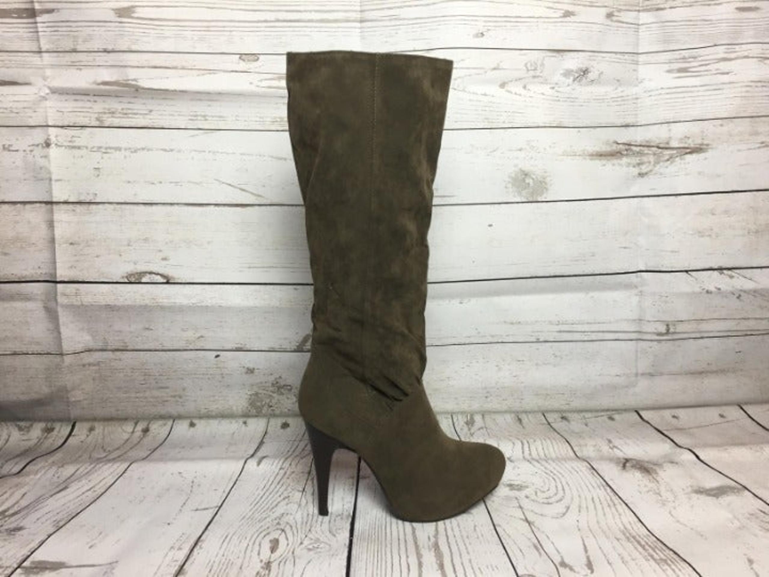 Forever 21 Taupe Dark Brown Knee High 3 in Heel Stiletto Boots Womens Size 9