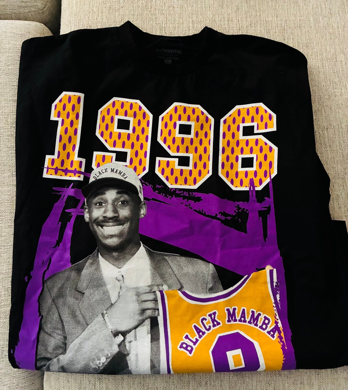 Kobe Bryant Black Mamba 1996 T shirt size 2XL