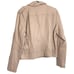 Guess Vegan Leather Gray Moto Style Leather Jacket Pockets quilted Elbows Sz XL