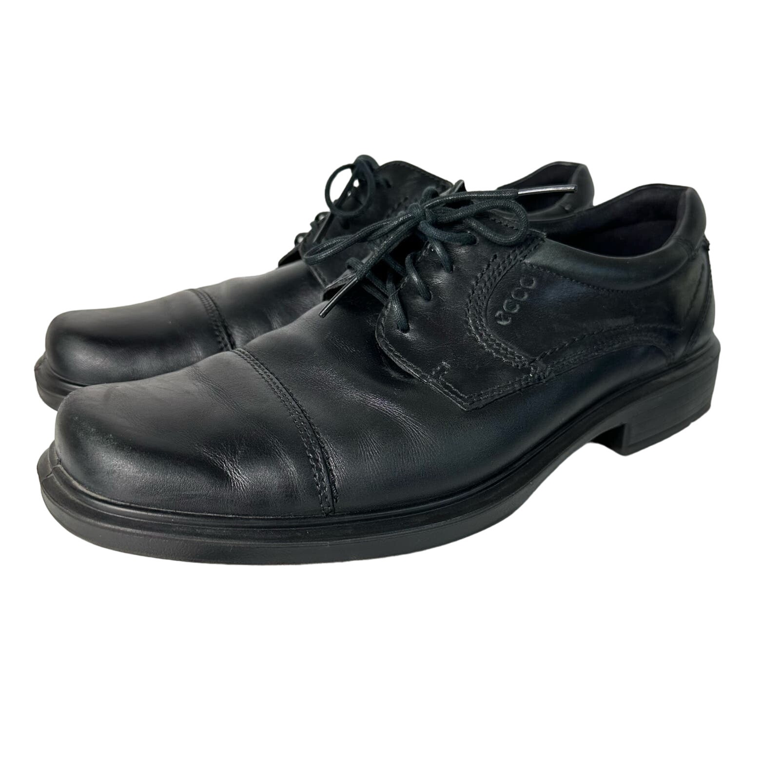 ECCO Black Dress Shoes Windsor Cap Toe Leather Lace Up Oxford 43 9 9.5
