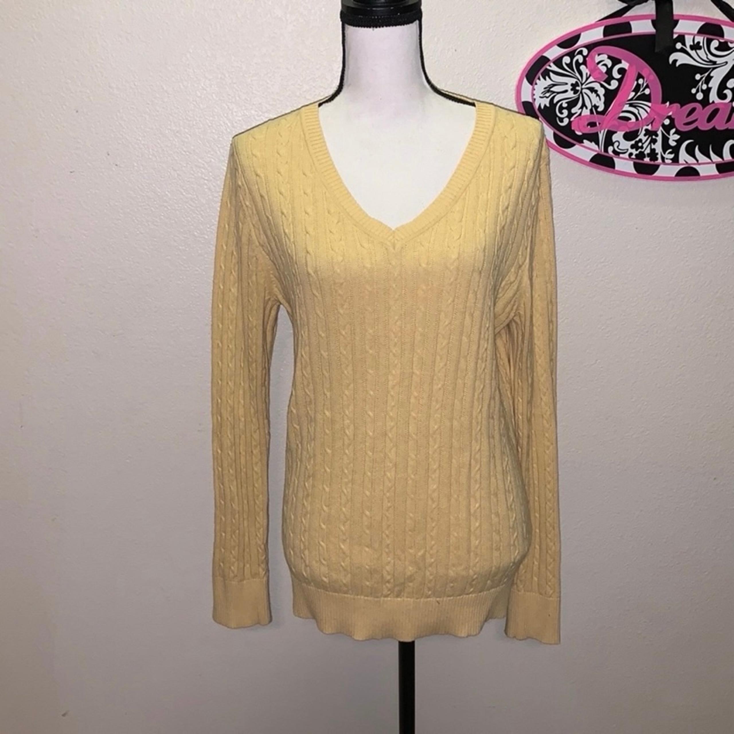 Sonoma yellow cotton ribbed v-neck sweater