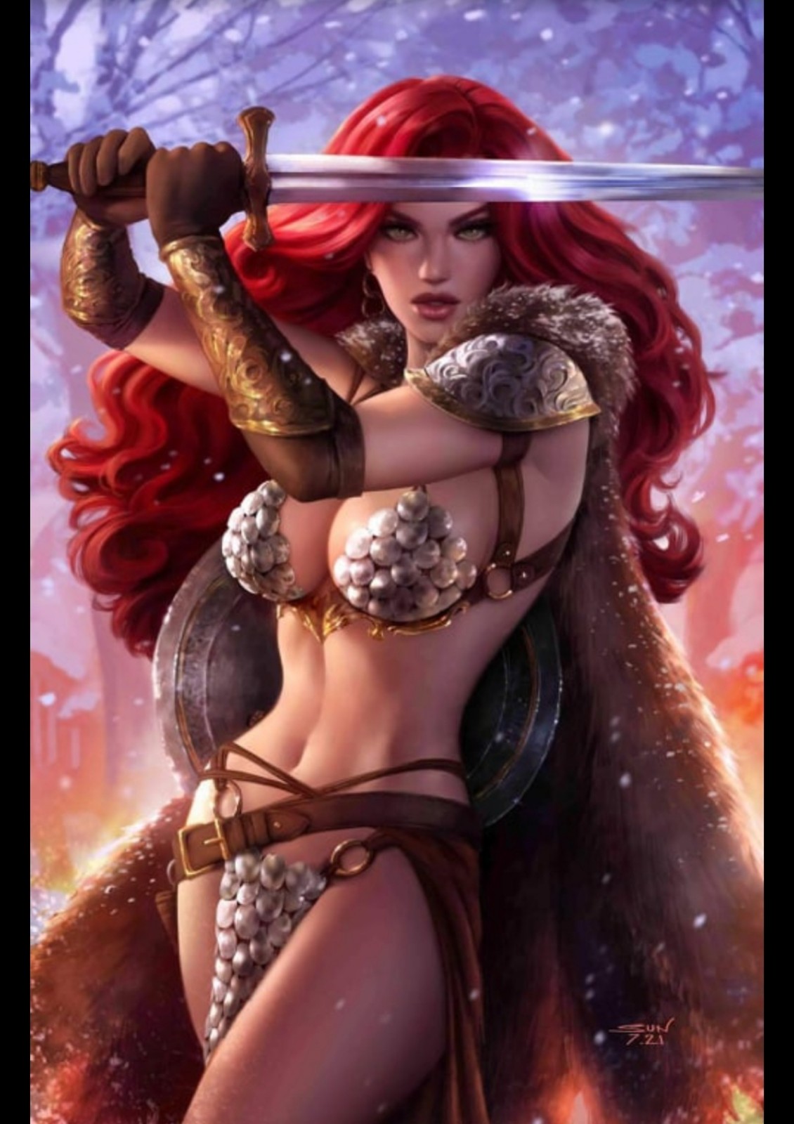 RED SONJA #1 SUN KHAMUNAKI LTD 50 METAL EXCLUSIVE NM