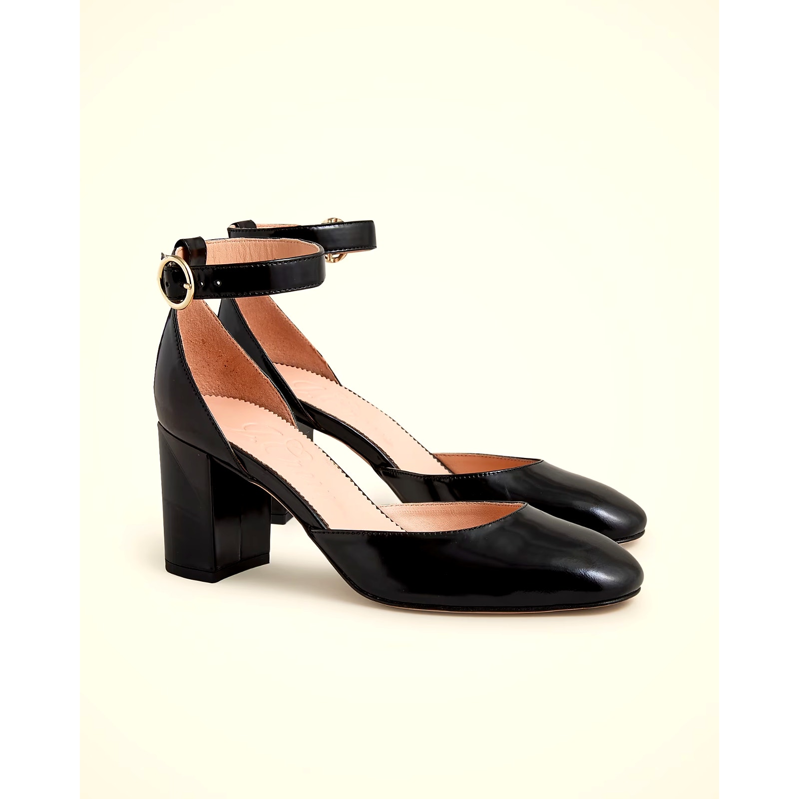 J Crew Maisie Black Mary Jane Pump Smooth Leather Ankle Strap 3 Block Heel 11