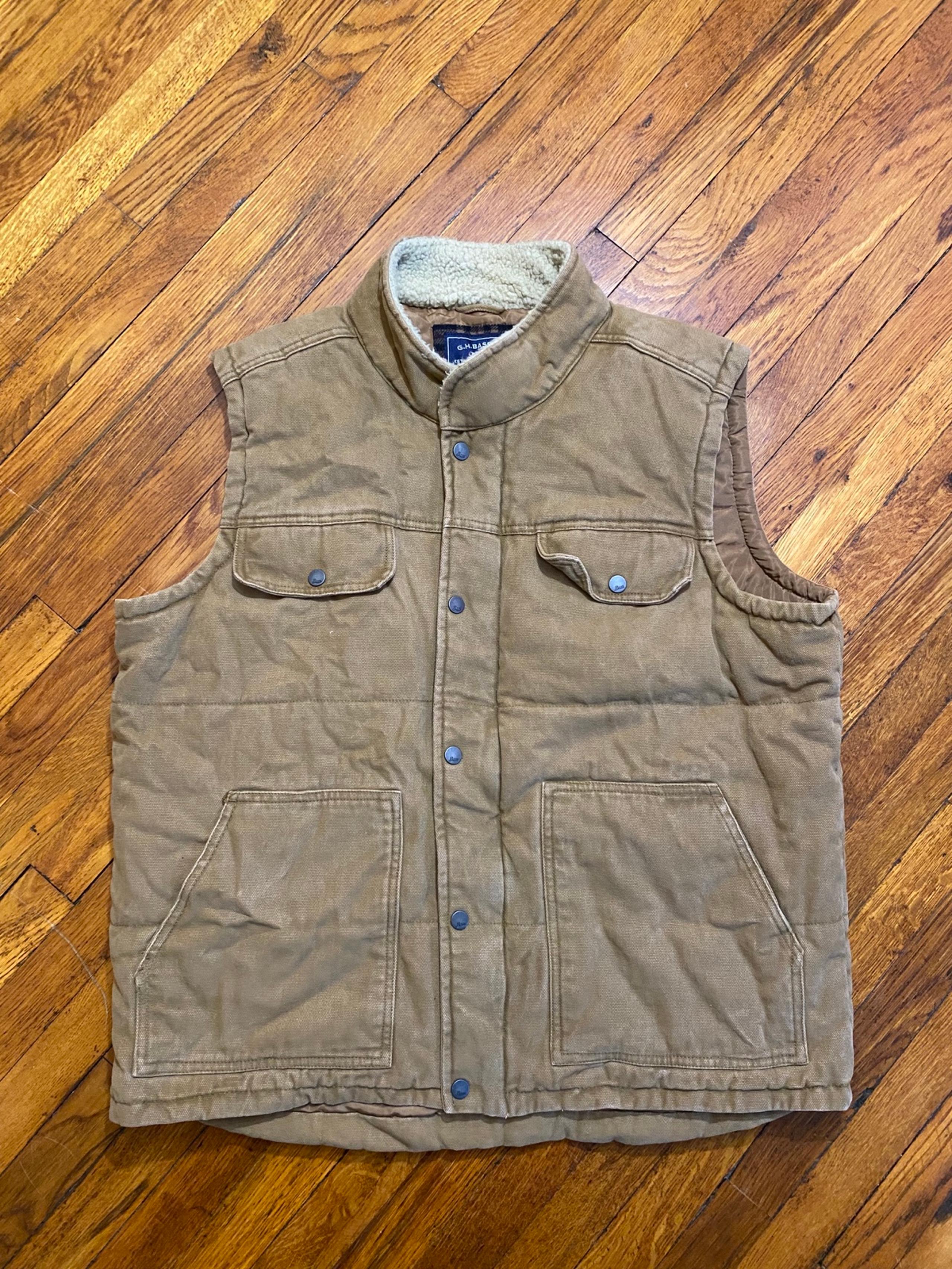 G.H Bass & co men’s Carhartt style tan vest size XL workwear heavy duty y2k