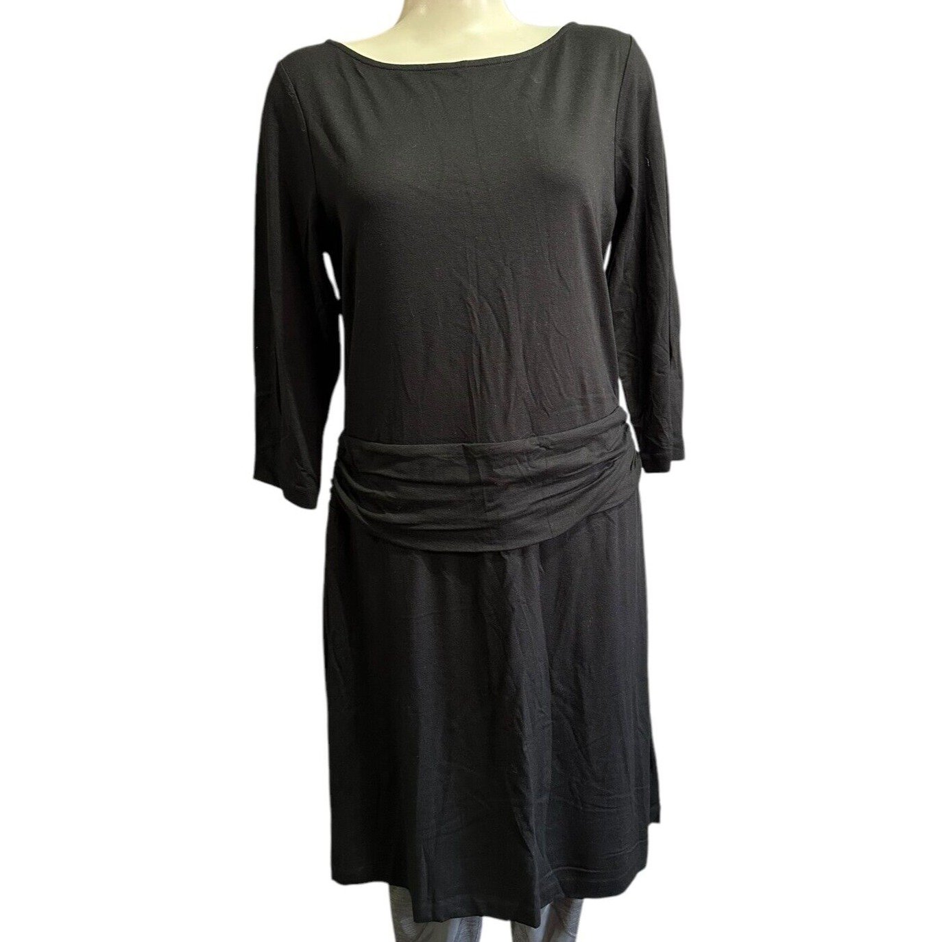 Talbots Women's Dress Solid Black Shift Size Petite L PL - NWT NEW MSRP 139