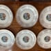 6 Piece Taylor Smith Taylor USA China #22KT Gold Layered Colonial Couple Saucer