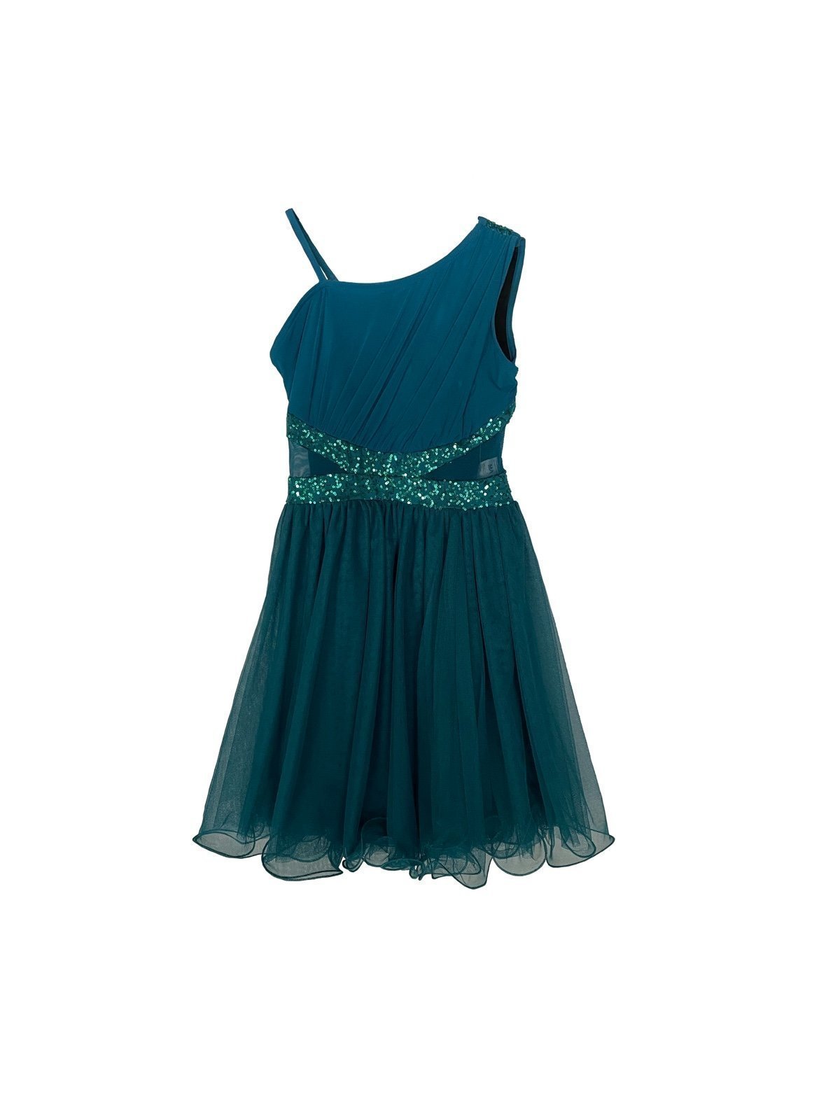 Weissmen Teal Dance Costume with Teal Sequins RN 64830