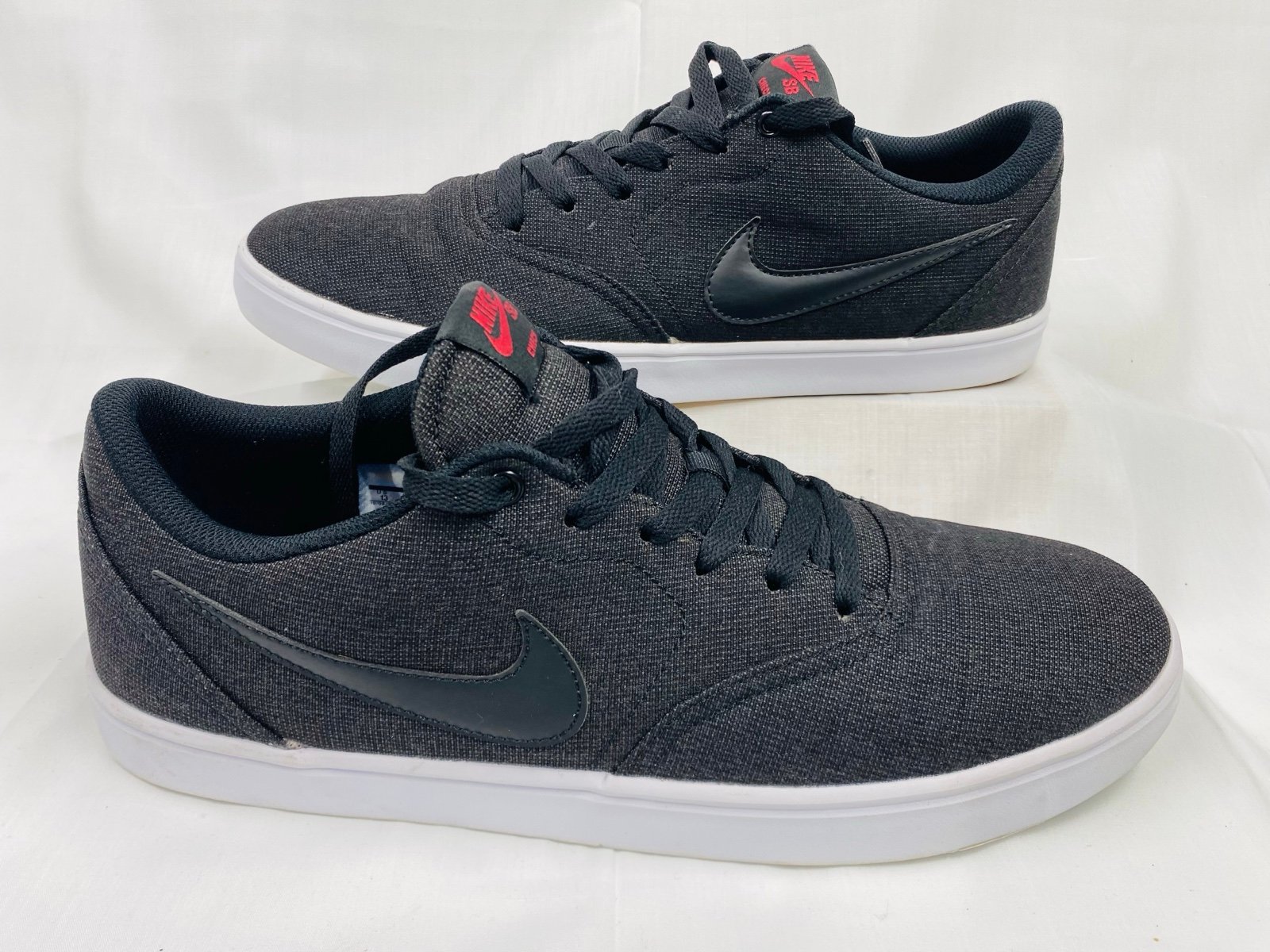 NIKE SB Check Solar Soft Charcoal Canvas Skateboard Shoes 843896-007 Size 13