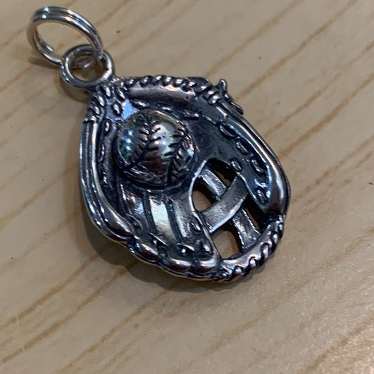 .925 Sterling Silver Baseball Glove and Ball Jewelry Charm #baseball #sports