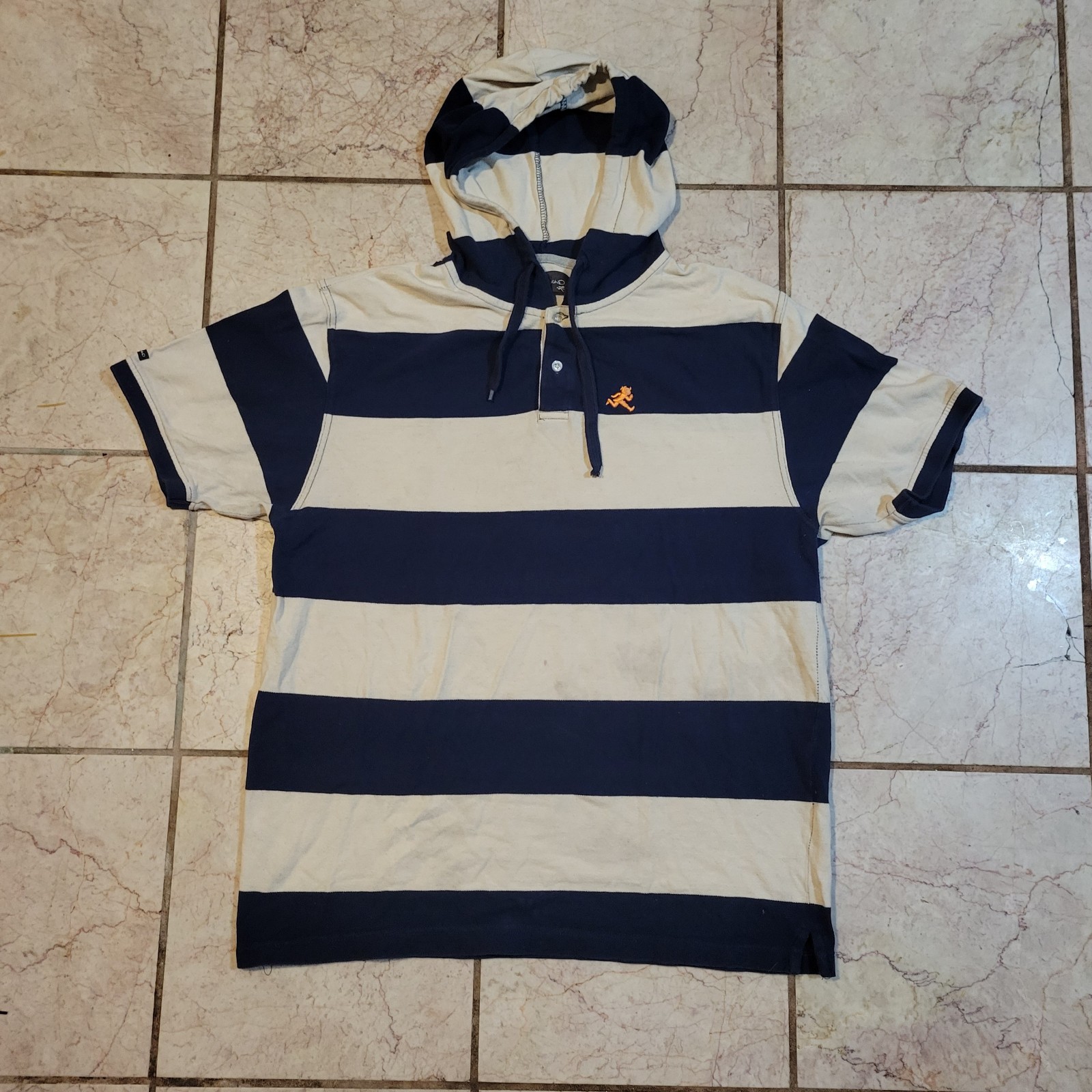 Vintage Play Clothes Hoodie Polo Shirt Blue & Cream Clipse Pusha T Pharrell BBC