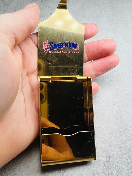 Vintage Sweet 'N Low Sweetner Brass pack Case holder Monogrammed JWL