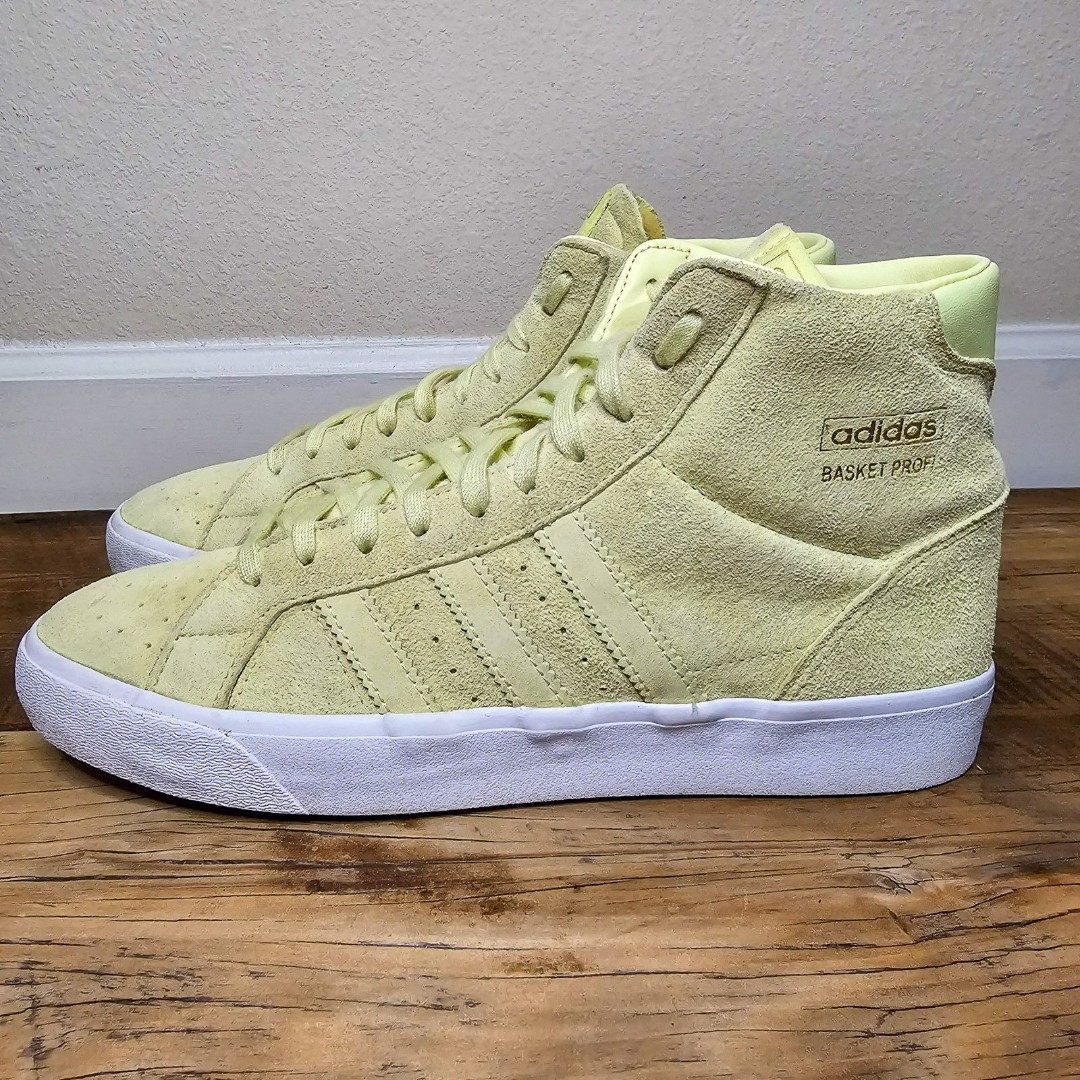 Adidas Basket Prof! Yellow Leather Suede High-Tops Women's Size 8 1/2