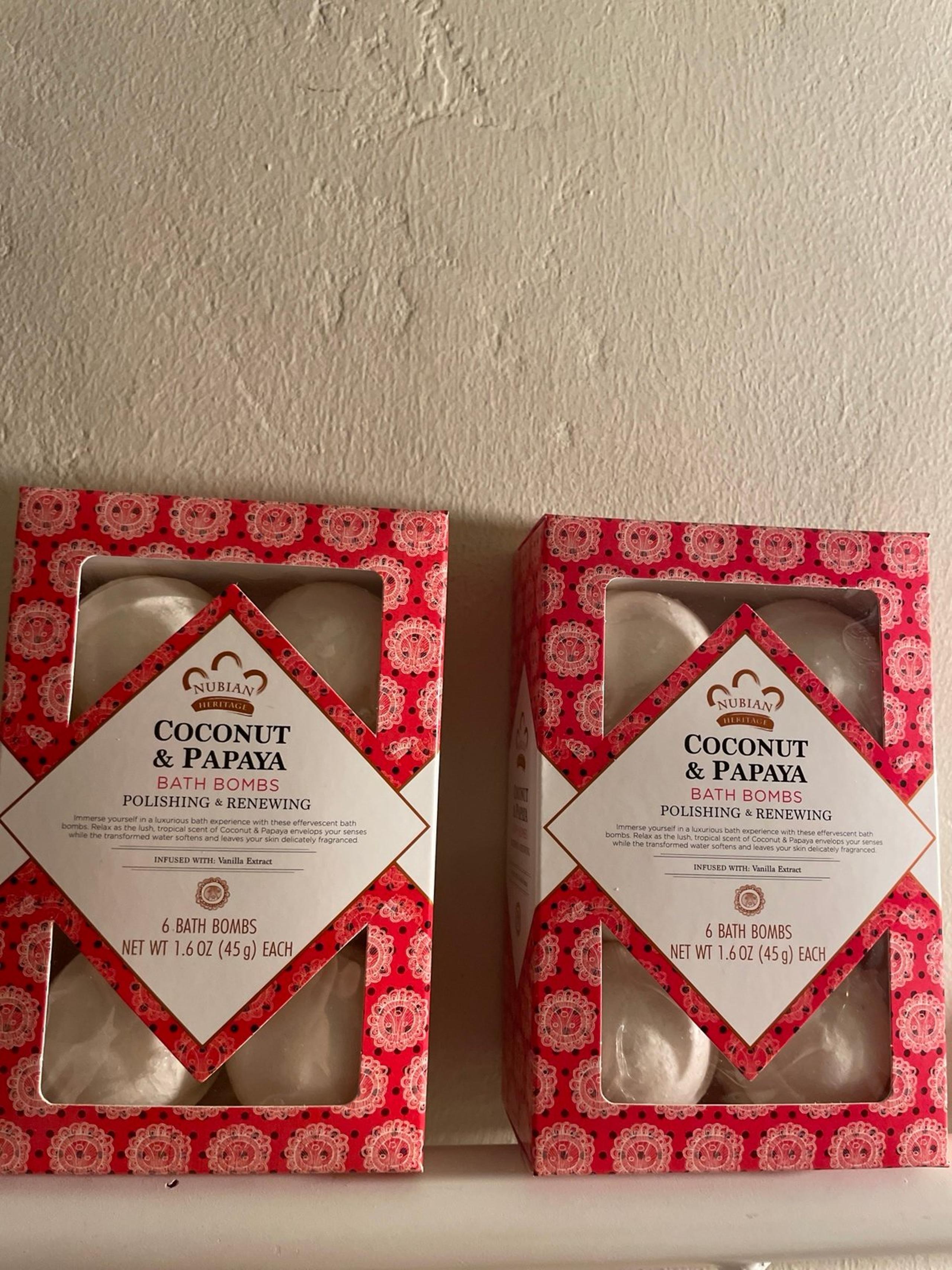 Nubian Heritage Coconut and Papaya Bath bombs 2 boxes