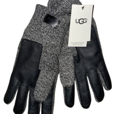 NWT! UGG Leather Palm Knit Touchscreen Men’s Large/XL Black Gloves