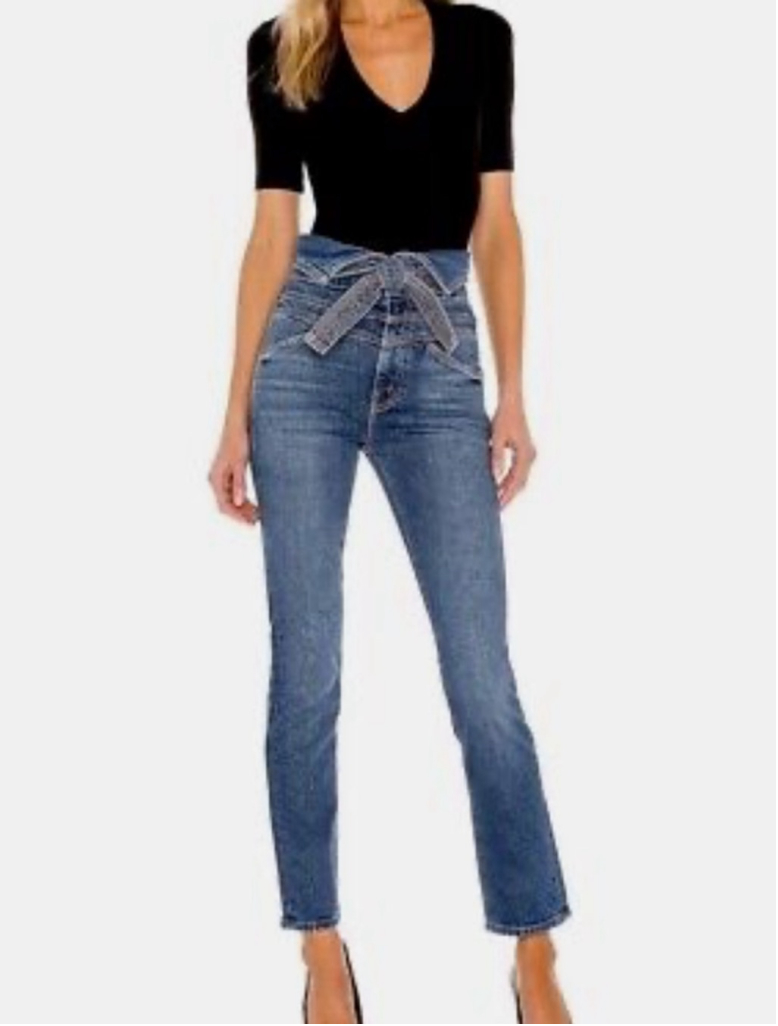 MOTHER The Triple Stack Insider Ankle Jeans Chick Flick Blue Size 25. 278