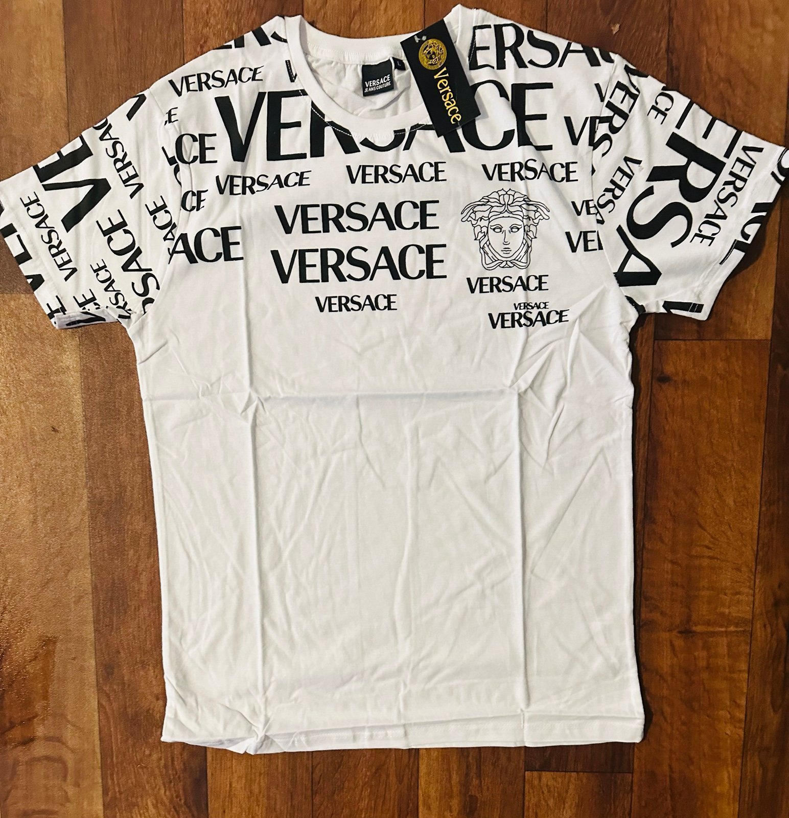 Men’s Designer T-shirt White/Black see description size XL