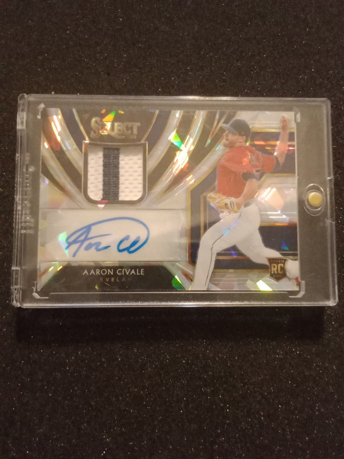 2020 Panini Select Jersey Holo Prizm 1/25 Aaron Civale #RJA-AC Cracked RC