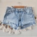 Agolde Parker Vintage Cut Off Shorts Swapmeet Blue Denim Distress Light Wash 31