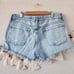 Agolde Parker Vintage Cut Off Shorts Swapmeet Blue Denim Distress Light Wash 31