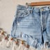Agolde Parker Vintage Cut Off Shorts Swapmeet Blue Denim Distress Light Wash 31