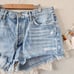 Agolde Parker Vintage Cut Off Shorts Swapmeet Blue Denim Distress Light Wash 31